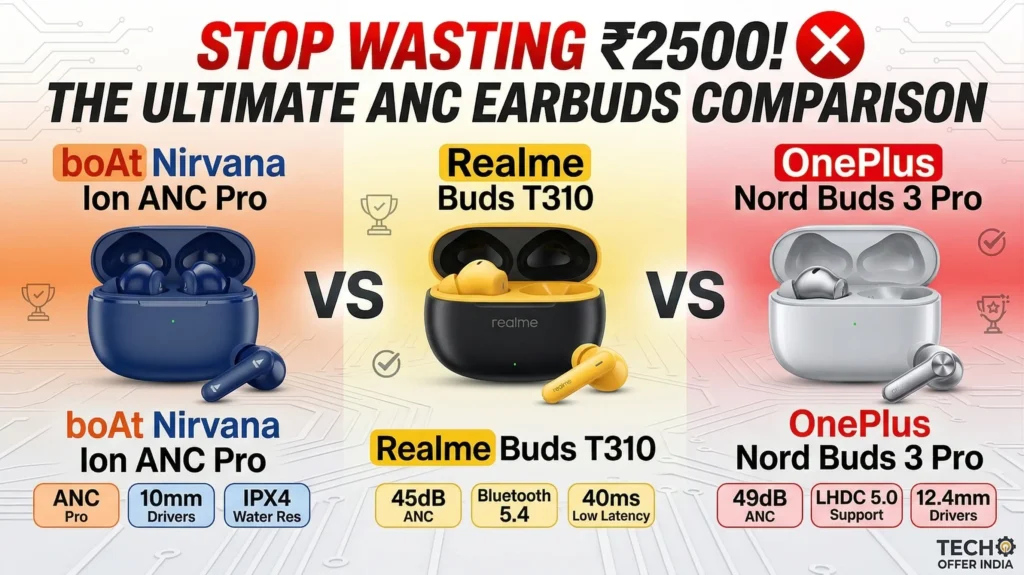 Best ANC Earbuds Under 2500 Comparison