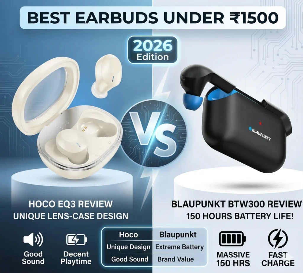 Best Earbuds Under 1500 Blaupunkt BTW300 vs Hoco EQ3
