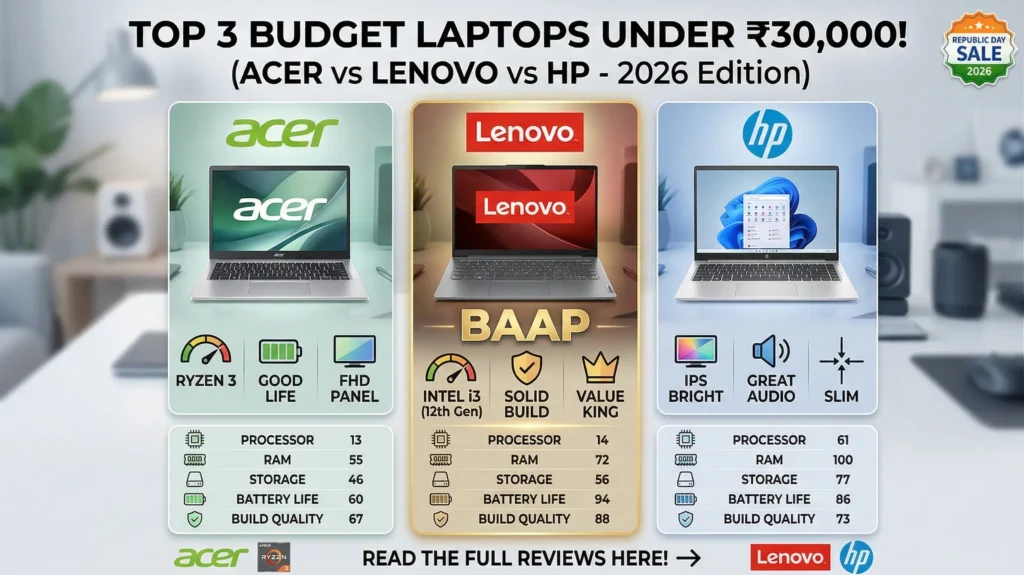 Best Laptops Under 30000: Acer vs Lenovo vs HP Comparison