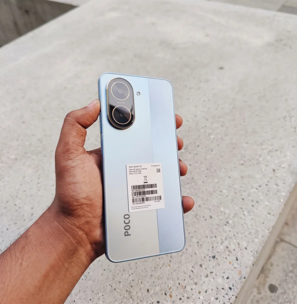 POCO C71 cool blue design hands on best budget phone under 10000