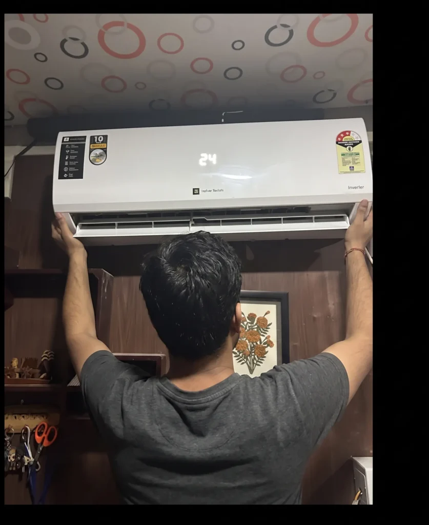 Installation process of the realme TechLife 1 Ton AC, a highly rated cheapest ac in india.