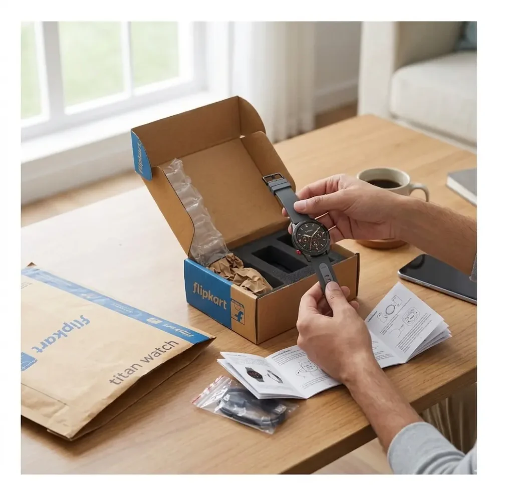 Titan Celestor premium smartwatch under 10000 unboxing from Flipkart box in India