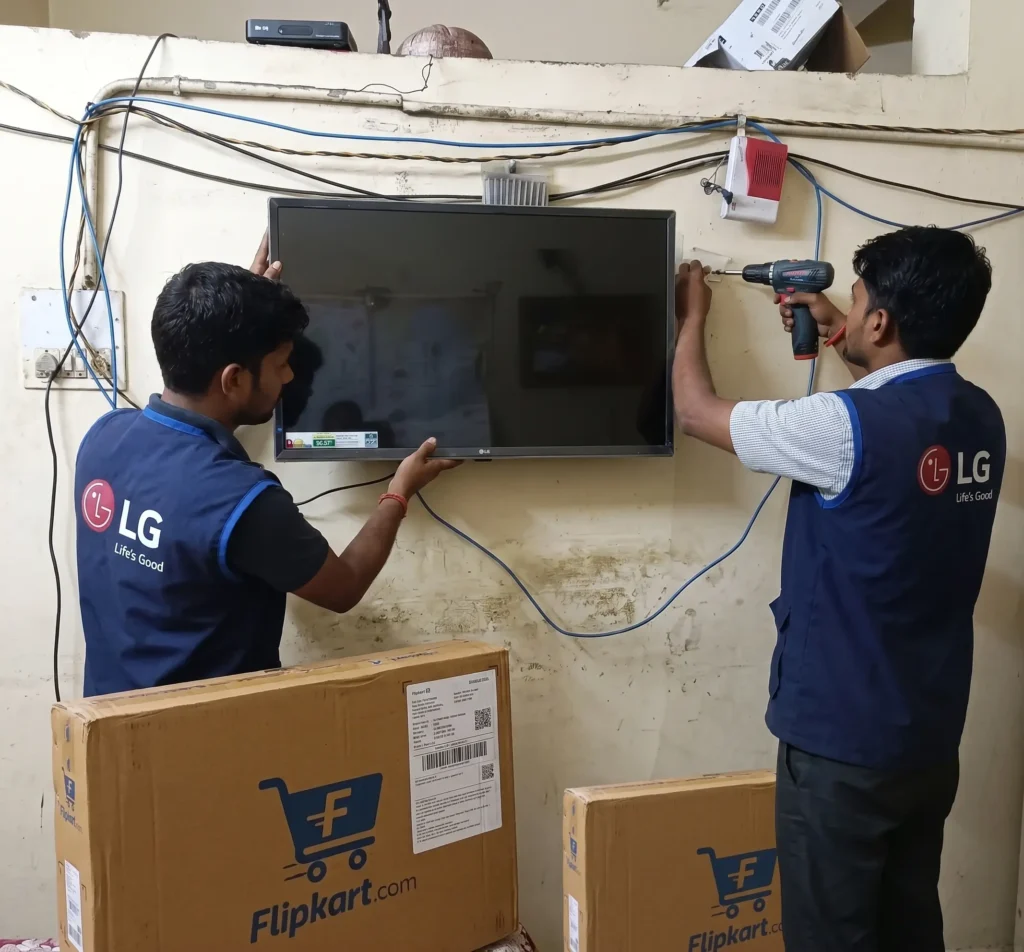 LG 32 inch Smart TV Flipkart delivery and official wall mount installation
