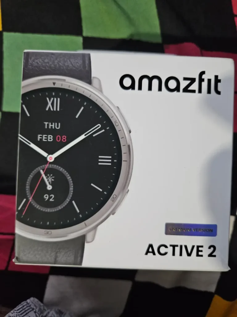 Amazfit Active 2 Premium retail box packaging front view