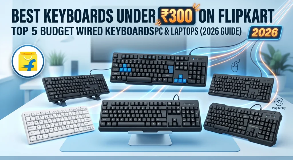 Best wired keyboards under 300 on Flipkart showing top 5 budget options for PC and laptops