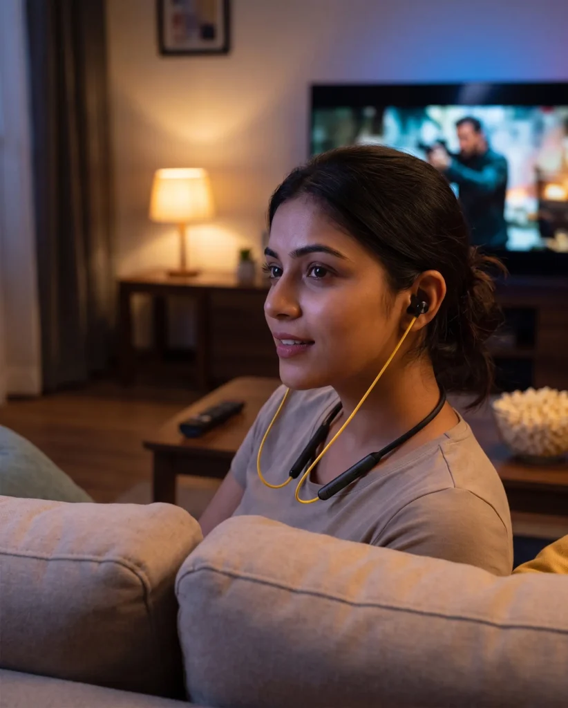 Testing 360 degree spatial audio on Realme Buds Wireless 3 while watching TV