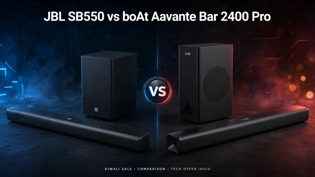 JBL Cinema SB550 vs boAt Aavante Bar 2400 Pro soundbar comparison Diwali 2026